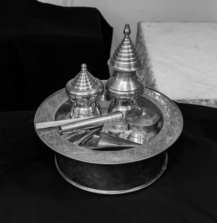 silverware black and white thaistyleの写真素材