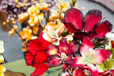 fabric flowerの写真素材