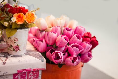 fabric flowerの写真素材