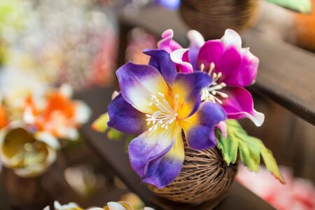 fabric flowerの写真素材