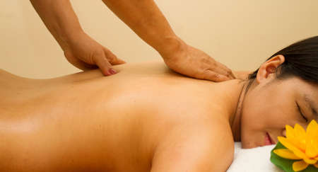 Woman on spa massage of body in the beauty salon. の写真素材