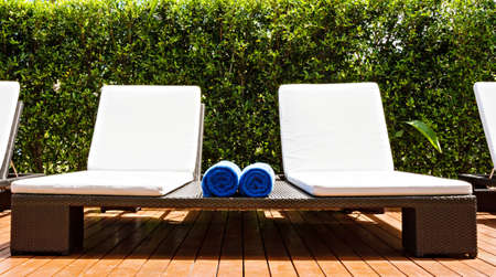 Swimming pool with relaxing seatsの写真素材