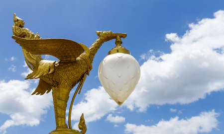 Golden Swan Thai style, All the decorative arts in religion, church, temple hall, statues, paintings, murals, no restrictions in copy or use.の写真素材