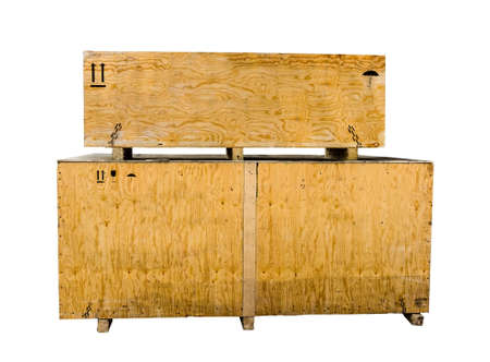 Wooden boxes on isolated  backgroundの写真素材