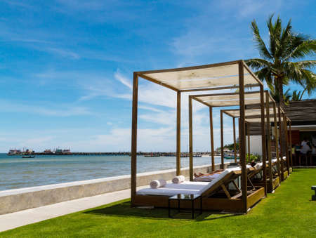 Couch on the beachの写真素材