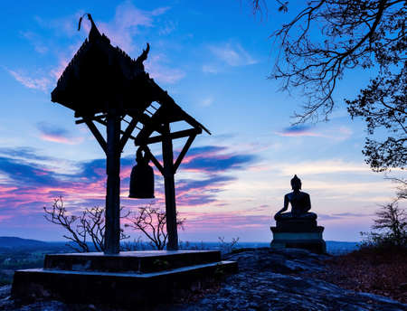 Buddha statue in sunset at  Phrabuddhachay Temple Saraburi, Thailand の写真素材