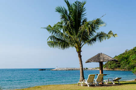 Beautiful tropical beach in Rayong, Thailandの写真素材
