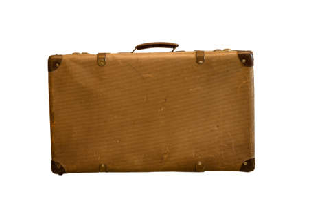 Old vintage bag suitcases on isolate backgroundの写真素材