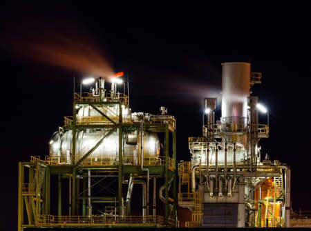 Boiler tanks house on industrial site のeditorial素材