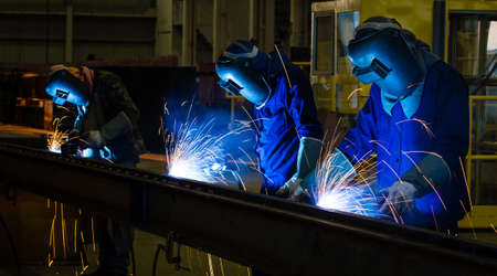 Welder in a factory