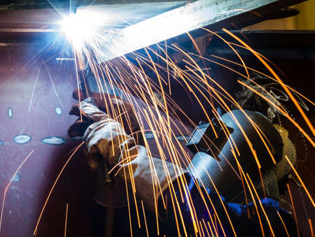 Welder doing welding workの写真素材
