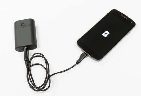 Mobile phone and battery bankの写真素材
