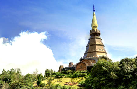 Landscape of pagoda at Doi Inthanon, chiangmai - Thailand の写真素材