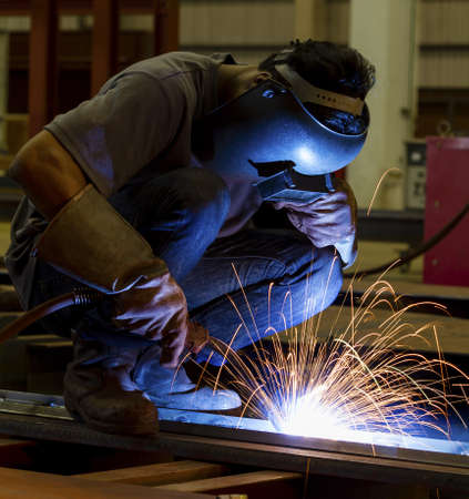 Welding steel structure in factoryの写真素材