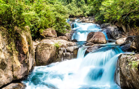 Waterfall and blue stream in the forest Thailand の写真素材