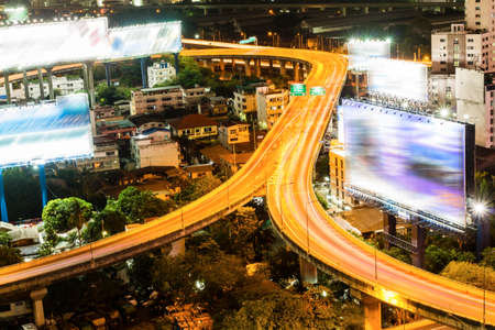 Bangkok city with main traffic at night