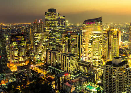 Bangkok city night view, Thailand のeditorial素材