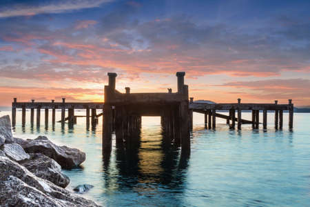 Boardwalk on sunrise