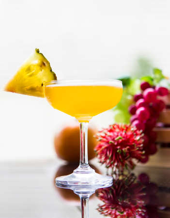 Fruit cocktails on white backgroundの写真素材