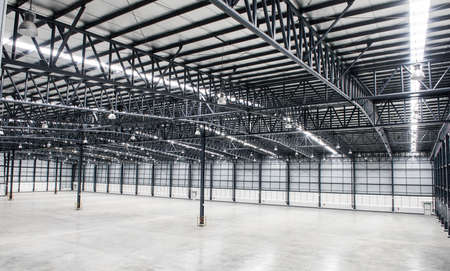 Large modern empty storehouseの写真素材
