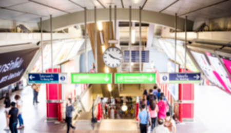 Blurred subway platform the train, Bangkok, Thailandのeditorial素材