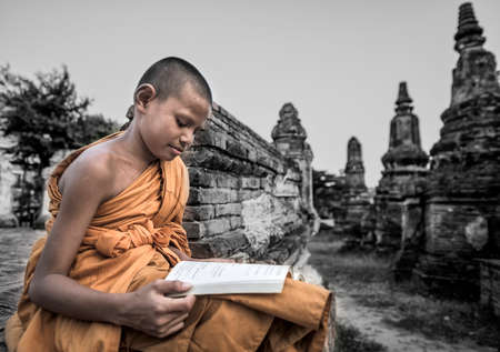 Novice Monk in Thailandの写真素材