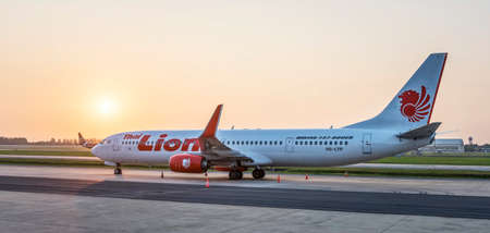 BANGKOK, THAILAND - AUGUST 30: Thai Lion Air in Bangkok, Thailand on August 30, 2015. Thai low-cost...