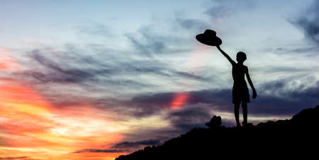 Kids spending happy time on summer natureの写真素材
