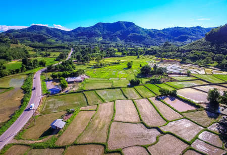 Rice terraces and agriculture filed of the countryside of Thailand.の写真素材