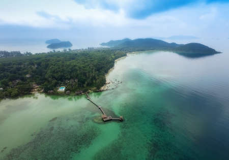 Aerial view of Koh Mak Island, Trad, Thailandの写真素材
