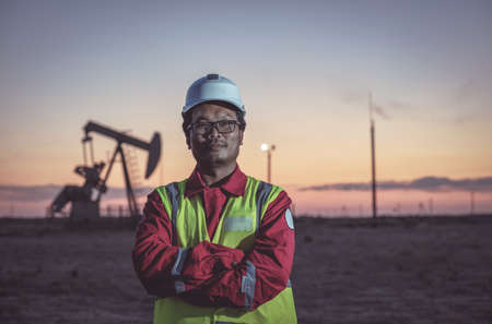 The oil workers at workの写真素材