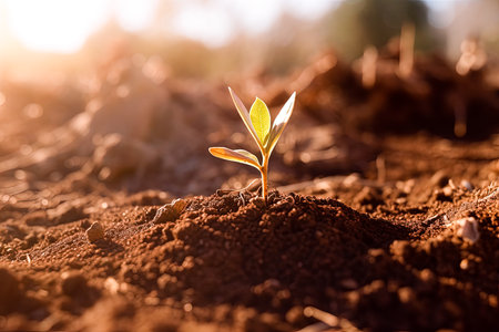 Plant tree in neutral background Close-Up Of Fresh Green Plant, Generative AIの素材