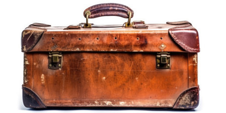 Vintage a bag suitcase on isolate white backgroundの素材