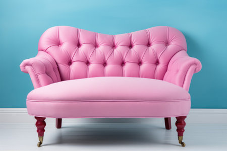 vintage sofa on isolated pastel backgroundの素材