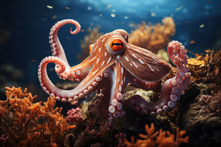 Common octopus in the seaの素材