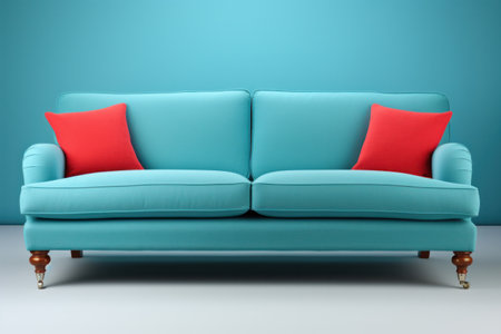 vintage sofa on isolated pastel backgroundの素材
