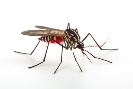 Bloodsucker mosquito isolated on white backgroundの素材