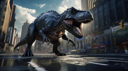 Wild Tyrannosaurus Rex in the Cityの素材