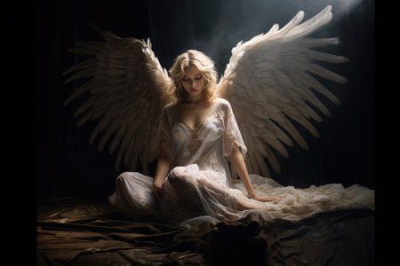 Angel girl in dressの素材