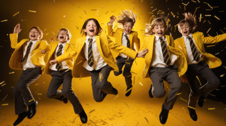 School Children Cheerful Variation Conceptの素材