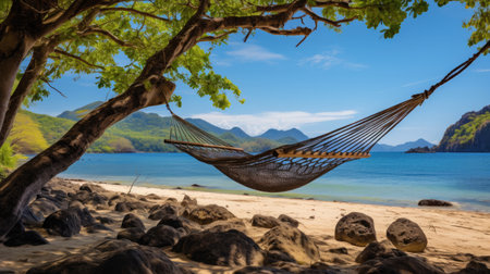 A hammock at the beachの素材