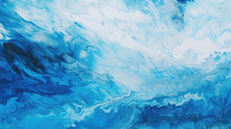Abstract art blue paint background with liquid fluid grunge texture.の素材