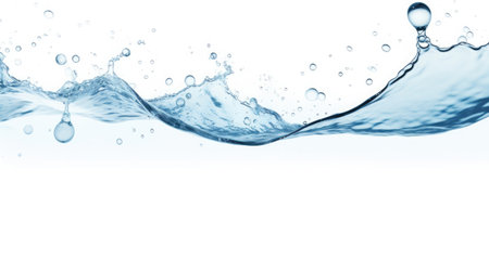 Water and air bubbles over white backgroundの素材