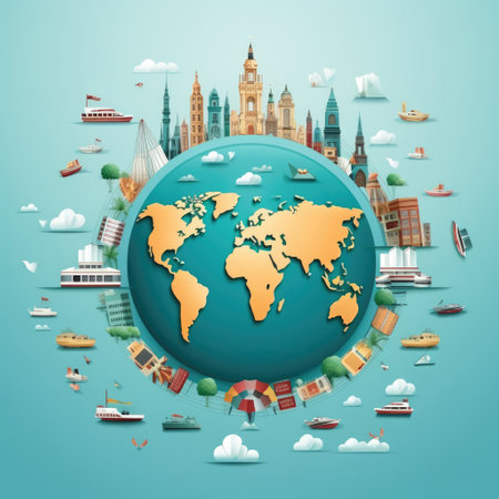 Travel the world conceptの素材