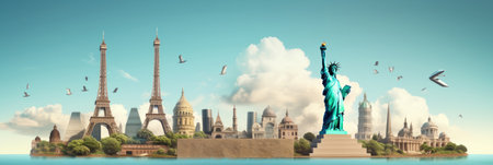 Travel the world monument conceptの素材