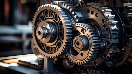Large cog wheels in the motor.の素材