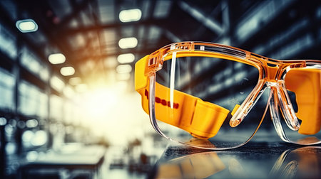 Goggles in industrial factoryの素材