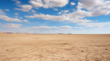 Desert landscape with sky. Droughtの素材