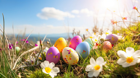 Easter - Celebrating the resurrection of Jesus Christ with religious and secular traditions.の素材