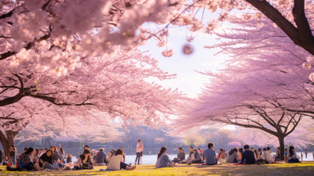 Hanami (Japan) - The tradition of viewing cherry blossoms in spring.の素材